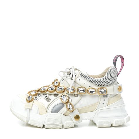 fake gucci ace sneakers with crystals|gucci flashtrek with crystals white.